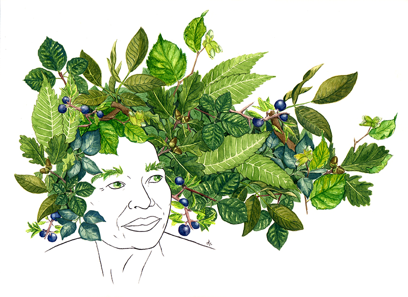 claire murigneux illustratrice illustration exposition femme feuilles aquarelle